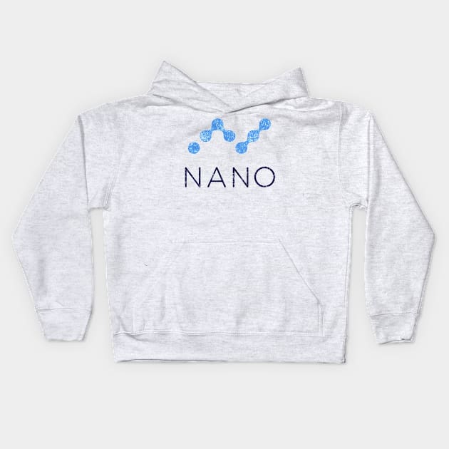 Vintage NANO Coin Cryptocurrency Kids Hoodie by vladocar